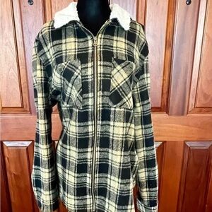 WeSC Jacket Sherpa Collar Men’s Liam Plaid Flannel men L / Women XL Twill Zinna